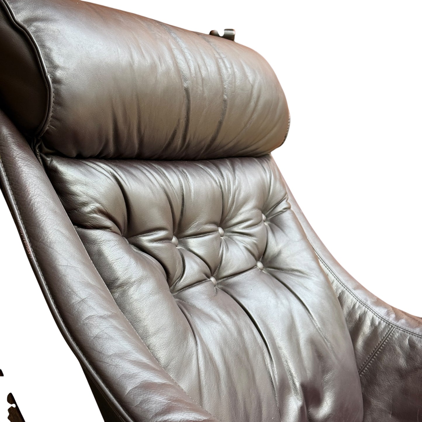 Sigurd Resell Falcon Chair for Vatne Møbler, 1970s, 
Mid Century Highback Sling Chair - Quality Vintage Leather