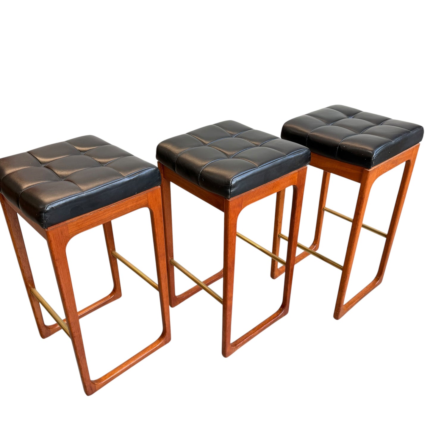 Mid Century Australian 1960s Barstools by Gerald Easden Set of 3 in Black - Bar Height Variant (Revive)