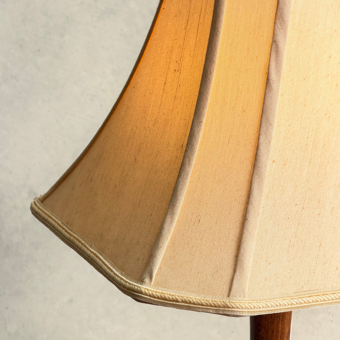 Mid Century Modern Parquetry Table Lamp – Sculptural Turned Wood Base Parkman Woodware