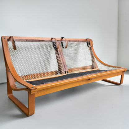 Tessa T4 Two-Seater Lounge – Iconic 1970s Fred Lowen Design in Rich Brown Leather