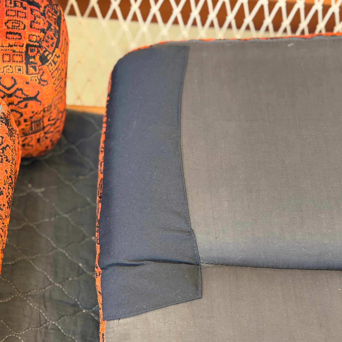 Vintage Tessa T4 Three-Seater Lounge – Burnt Orange Velvet