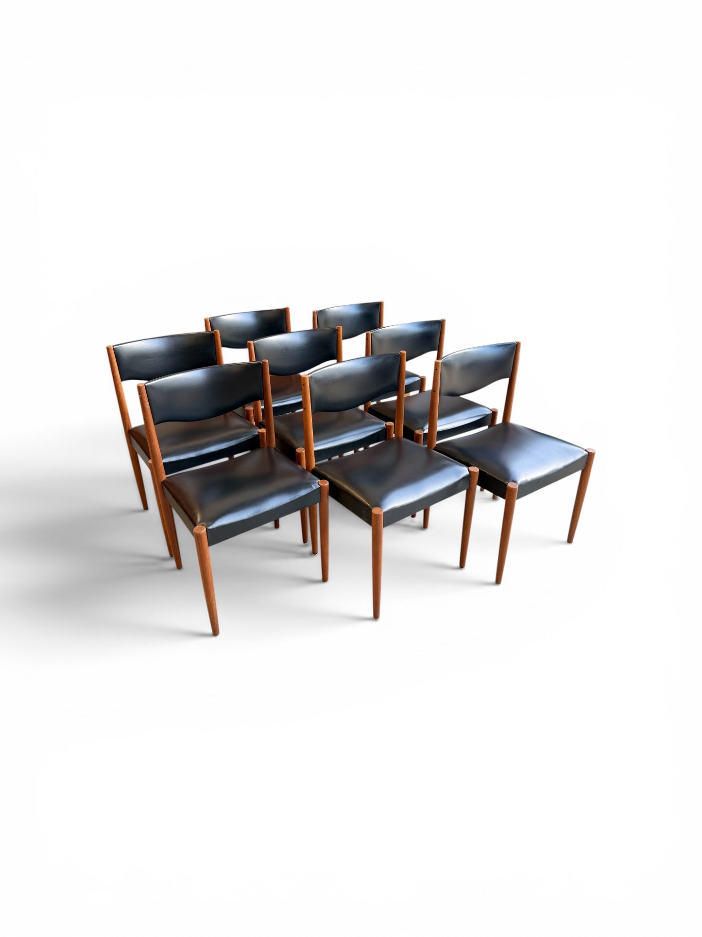 Parker Number 62 Dining Chairs –  Original Black Vinyl - Set of 8 (Refine)