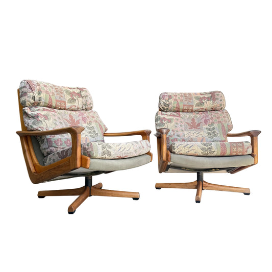 Vintage Mid Century Tessa T21 Swivel Chairs Pair (Refine)