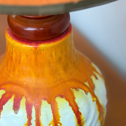 Vibrant Retro Drip Glaze Ceramic Table Lamp – Mid-Century Sunset Glow