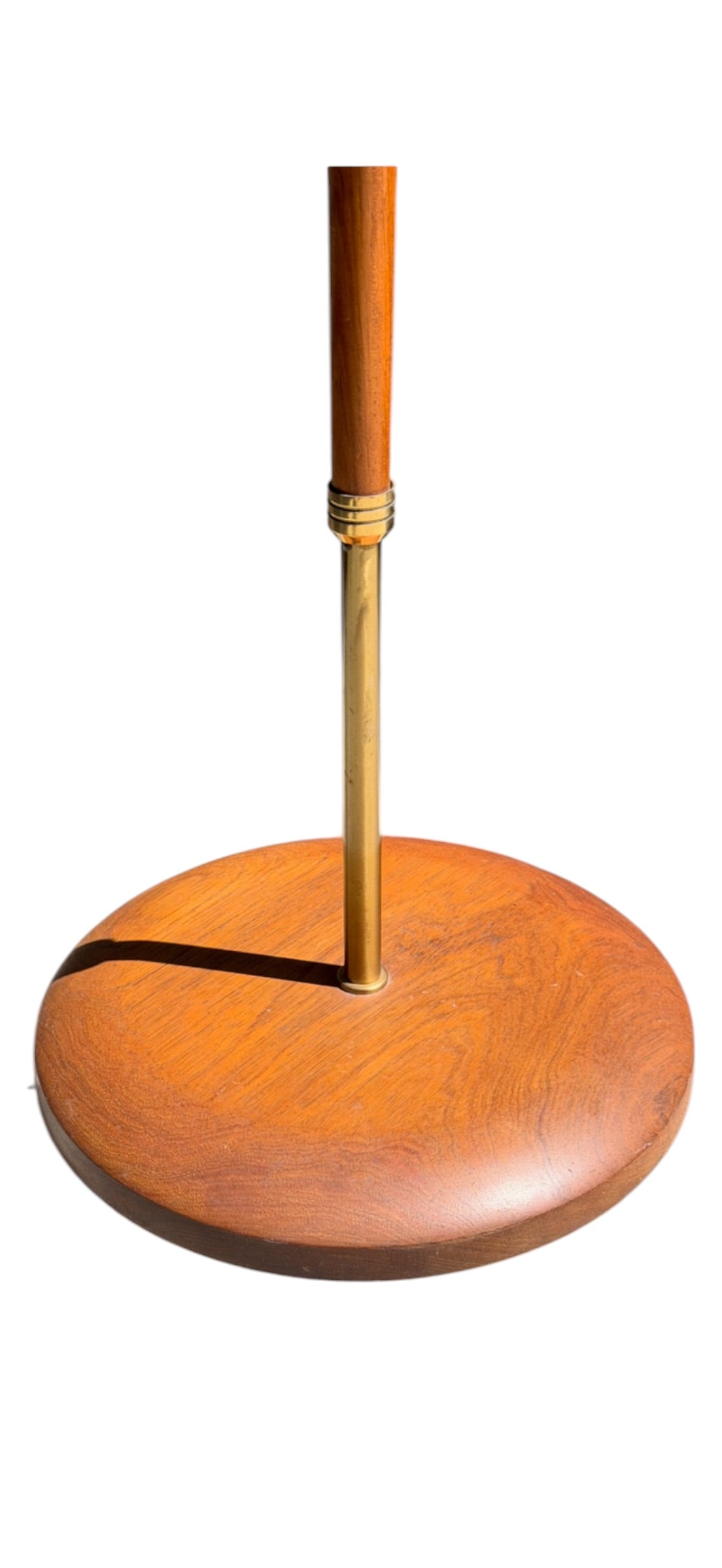 Exquisite Vintage Danish Teak & Brass Floor Lamp – Sculptural Mid-Century Masterpiece