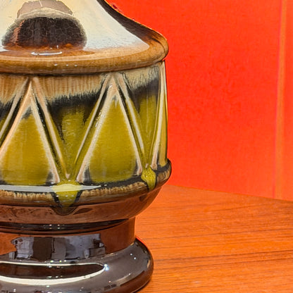 Vintage Mid-Century Ceramic Table Lamp Base – Striking Geometric Danish-Style, 1960s/70s