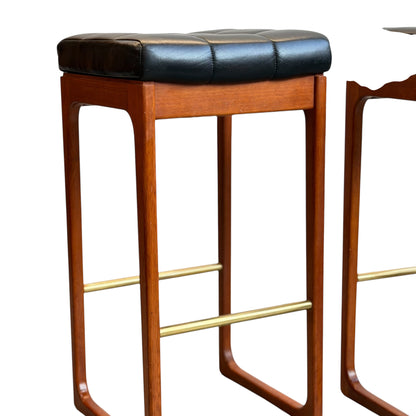 Mid Century Australian 1960s Barstools by Gerald Easden Set of 3 in Black - Bar Height Variant (Revive)