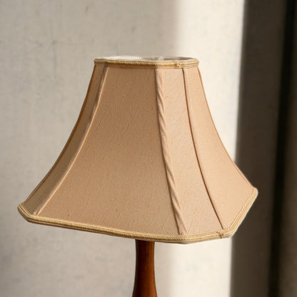 Mid Century Modern Parquetry Table Lamp – Sculptural Turned Wood Base Parkman Woodware