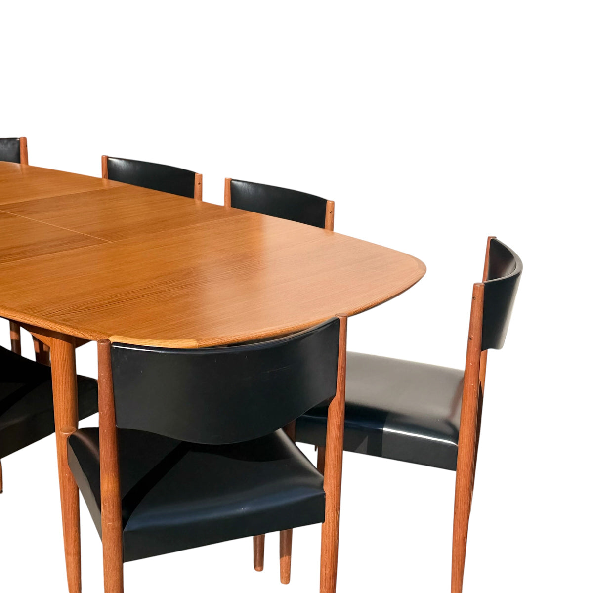 Relocation Clearance: Parker Number 62 Dining Chairs – Original Black Vinyl - Set of 8 (Chairs Only)