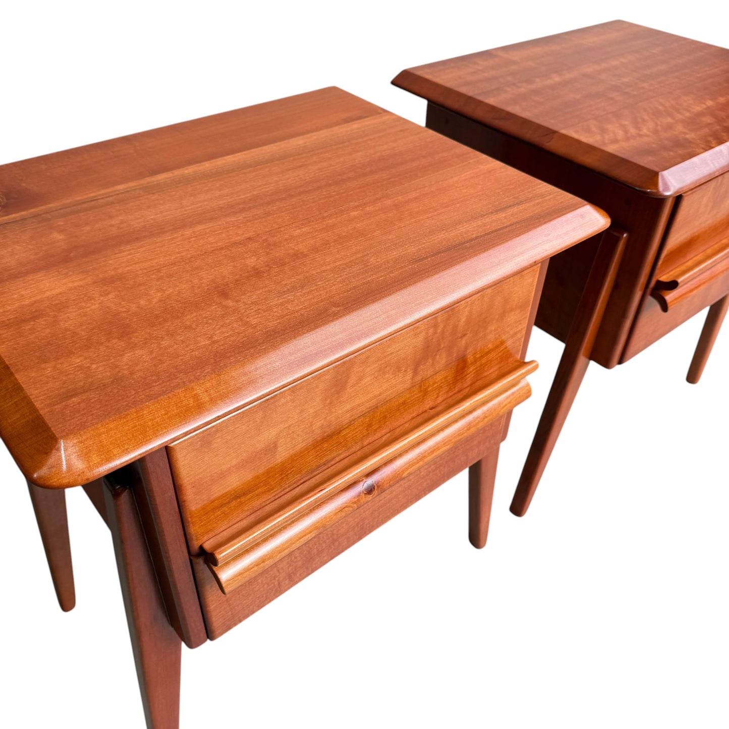 Pair of Myer Heritage Pasadena Bedside tables, 1950s, Solid Tasmanian Myrtle (Rediscover)