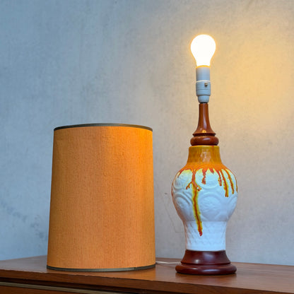 Vibrant Retro Drip Glaze Ceramic Table Lamp – Mid-Century Sunset Glow