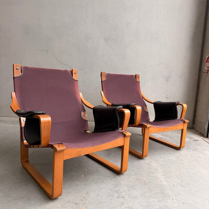 Pair of Tessa Austin Chocolate Brown Leather Armchairs (Revive)