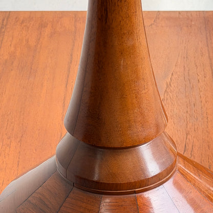Mid Century Modern Parquetry Table Lamp – Sculptural Turned Wood Base Parkman Woodware