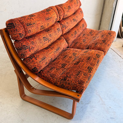 Vintage Tessa T4 Three-Seater Lounge – Burnt Orange Velvet
