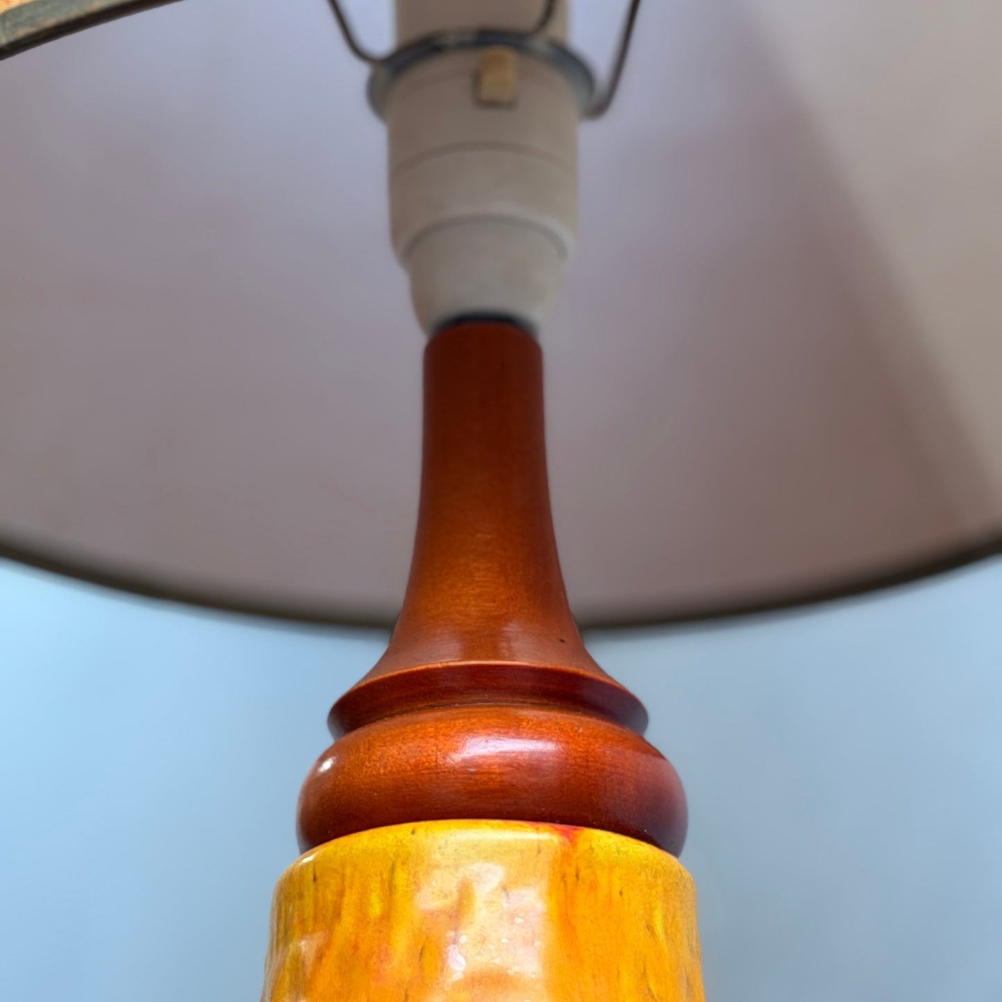 Vibrant Retro Drip Glaze Ceramic Table Lamp – Mid-Century Sunset Glow