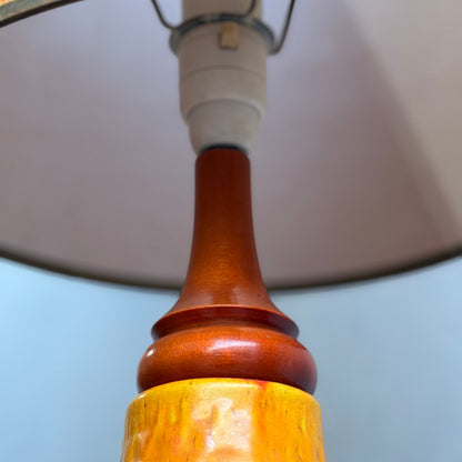Vibrant Retro Drip Glaze Ceramic Table Lamp – Mid-Century Sunset Glow