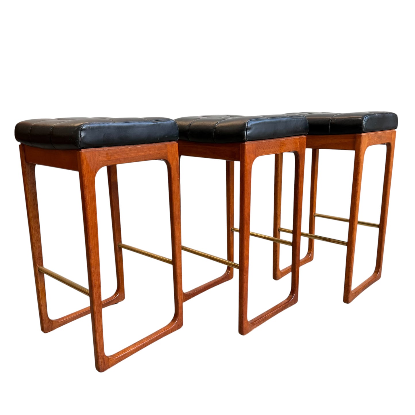 Mid Century Australian 1960s Barstools by Gerald Easden Set of 3 in Black - Bar Height Variant (Revive)