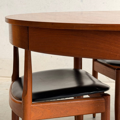 Ernst Hansen Mid-Century Round Extending Dining Set – Teak with 5 Chairs (6th Available upon request for fee)
