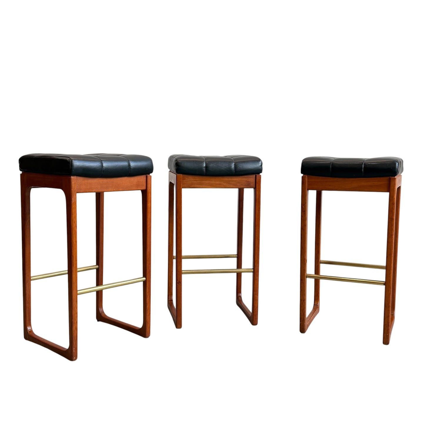 Mid Century Australian 1960s Barstools by Gerald Easden Set of 3 in Black - Bar Height Variant (Revive)