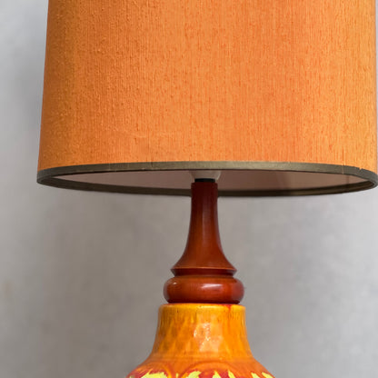 Vibrant Retro Drip Glaze Ceramic Table Lamp – Mid-Century Sunset Glow