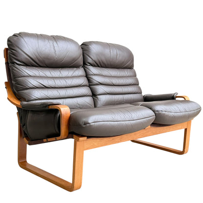 2 Seater Tessa Austin Chocolate Brown Leather Sofa (Revive)