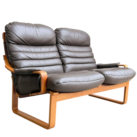 2 Seater Tessa Austin Chocolate Brown Leather Sofa (Revive)