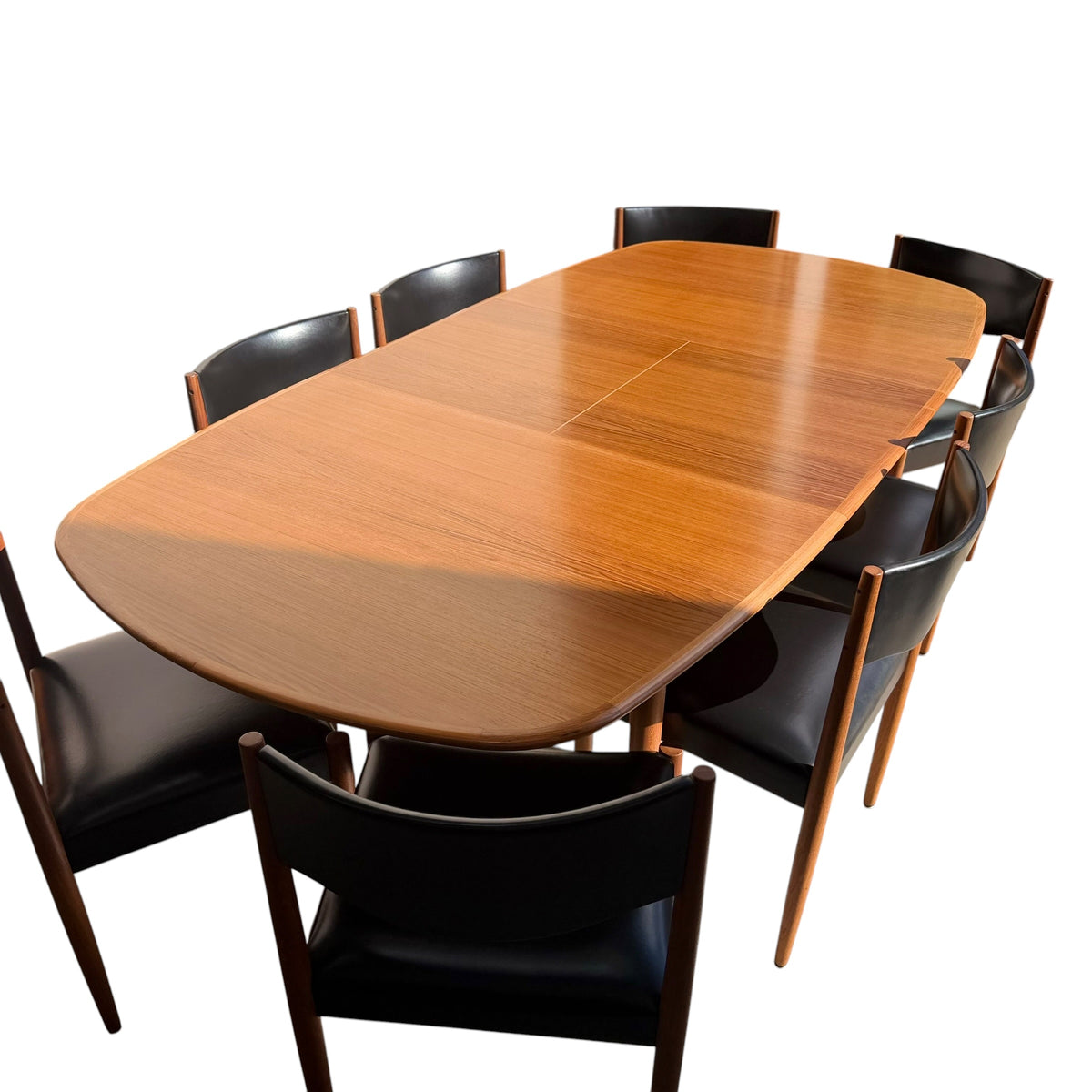 Relocation Clearance: Parker Number 62 Dining Chairs – Original Black Vinyl - Set of 8 (Chairs Only)
