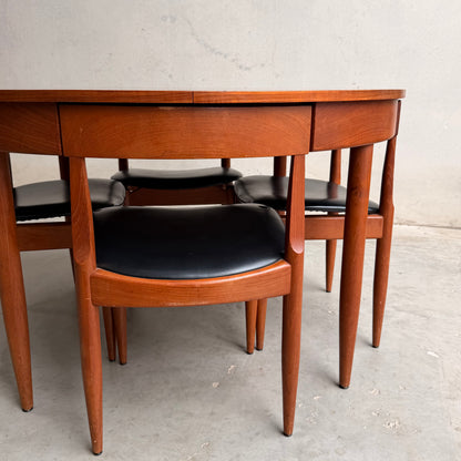 Ernst Hansen Mid-Century Round Extending Dining Set – Teak with 5 Chairs (6th Available upon request for fee)