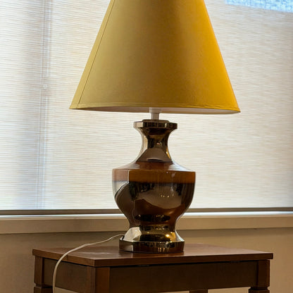 Large Groovy Sunset Ribbed Ceramic Table Lamp – Bold MCM Statement Piece