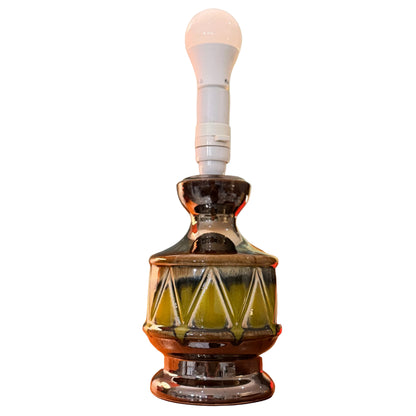 Vintage Mid-Century Ceramic Table Lamp Base – Striking Geometric Danish-Style, 1960s/70s