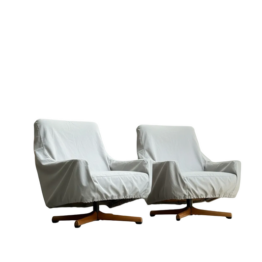 Coming Soon: Pair of Tessa T21 Swivel Armchairs Upholstered in Berkley Colour — Paprika from Warwick