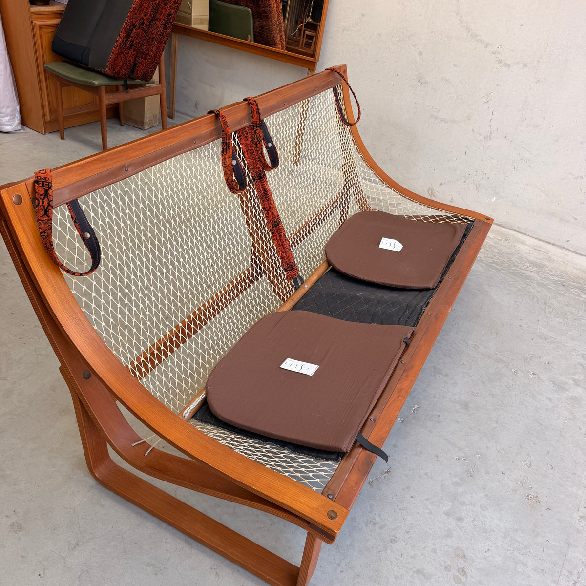 Vintage Tessa T4 Three-Seater Lounge – Burnt Orange Velvet