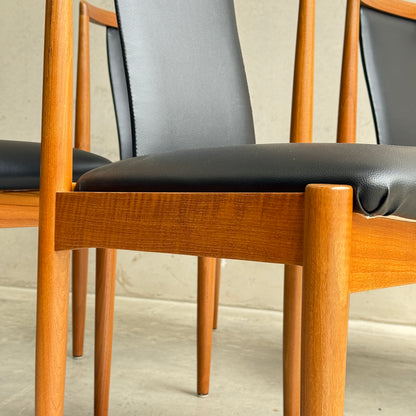 Fully Restored Parker T-Back Number 88 Dining Chairs Set of 4 - Black Vinyl  (Rediscover)