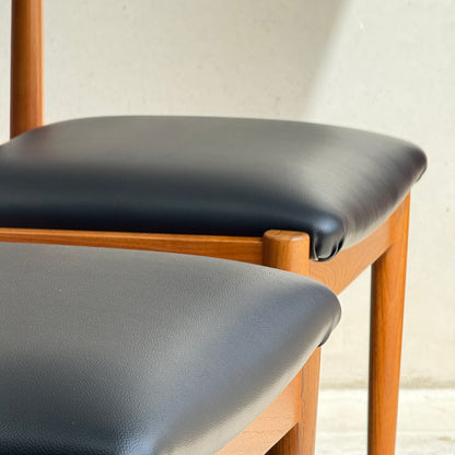 Fully Restored Parker T-Back Number 88 Dining Chairs Set of 4 - Black Vinyl  (Rediscover)