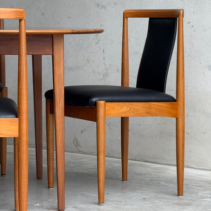 Fully Restored Parker T-Back Number 88 Dining Chairs Set of 4 - Black Vinyl  (Rediscover)