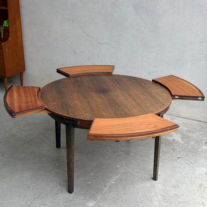 Dyrlund “Flip-Flap” Dining Table – Brazilian Rosewood – Ultra Rare (Revive)