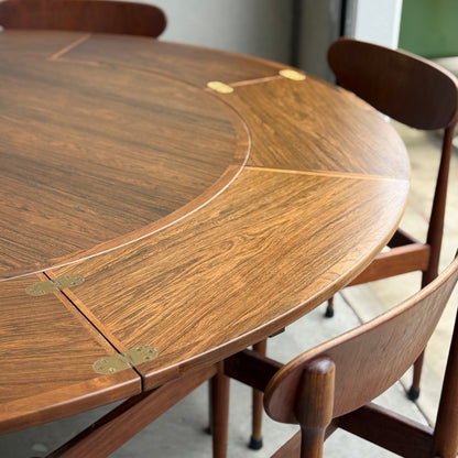 Dyrlund “Flip-Flap” Dining Table – Brazilian Rosewood – Ultra Rare (Revive)