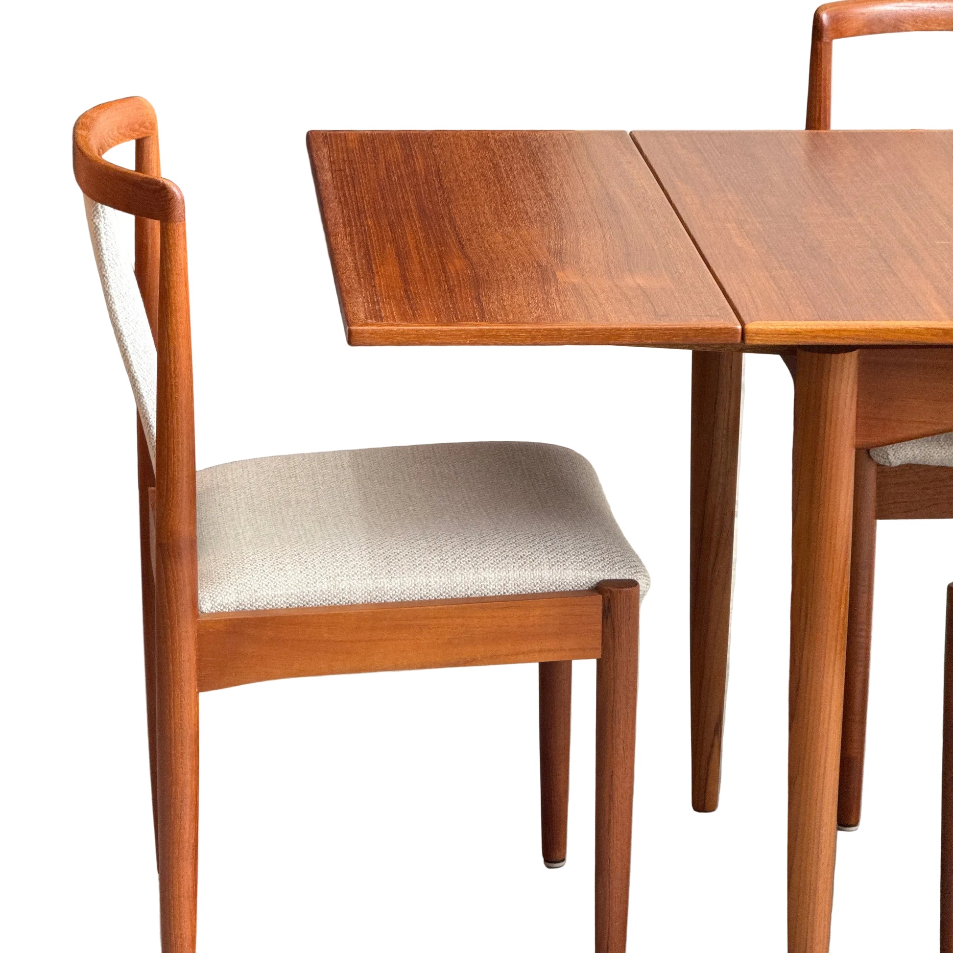 A restored set of 4 Parker 88 T Back Chairs, pre-ordered with a 25% non-refundable deposit, shown in mid-century modern style with light upholstered seats against a white background.
