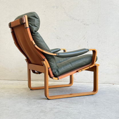 Tessa Stockholm Armchair & Foot Stool – Forest Green (Revive)