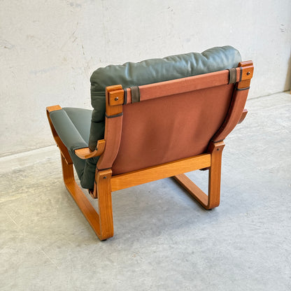 Tessa Stockholm Armchair & Foot Stool – Forest Green (Revive)