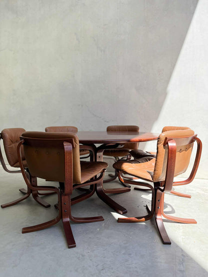 Joe Rufenacht Set of 6 Designer Dining Chairs & Solid Wooden Table Suite (Revive)