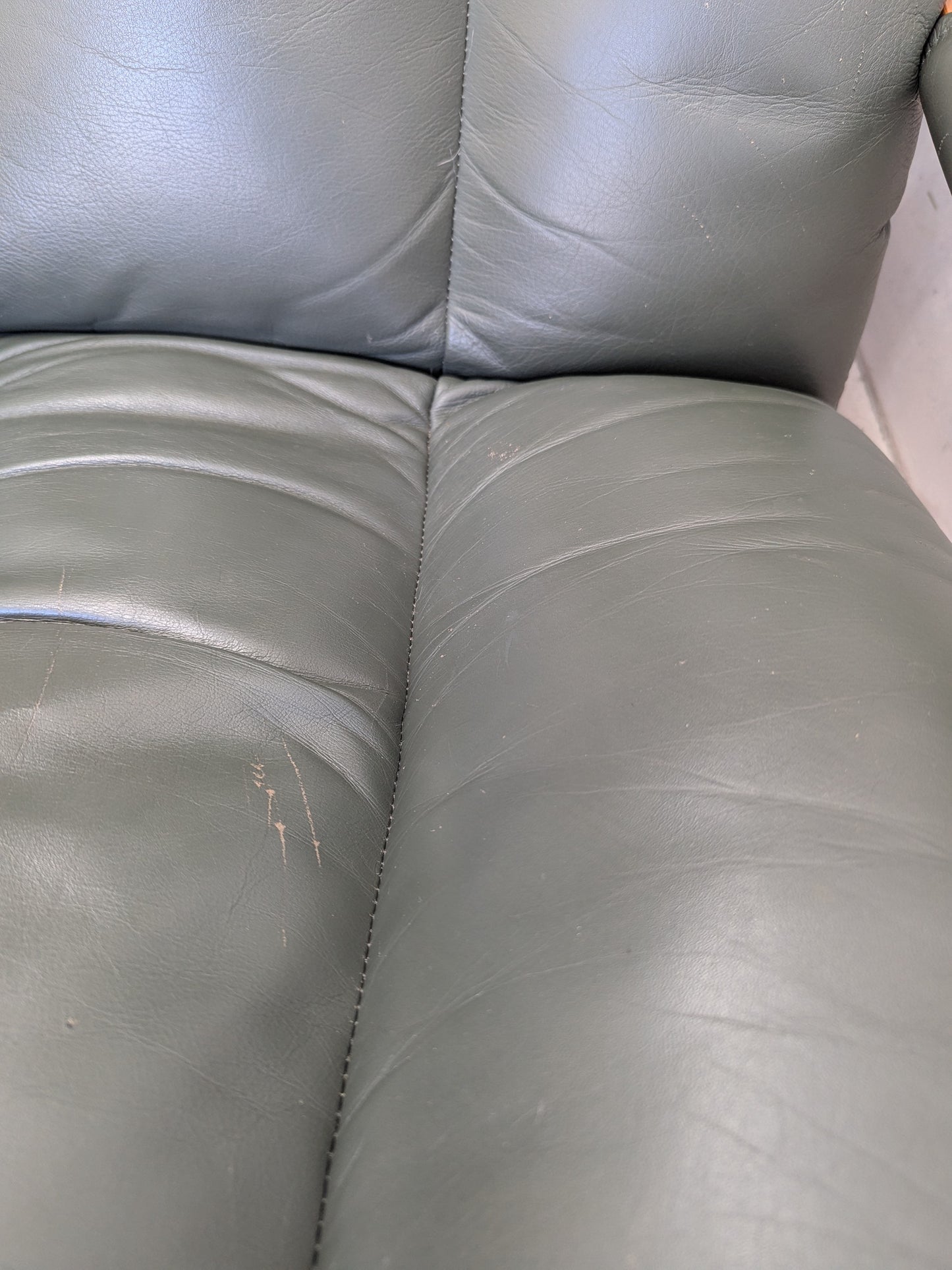 Tessa Stockholm Armchair & Foot Stool – Forest Green (Revive)