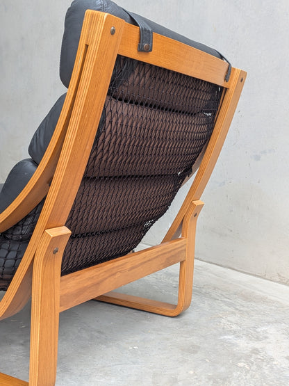 Tessa T4 Sling Chair - Black Leather Upholstery (Revive))