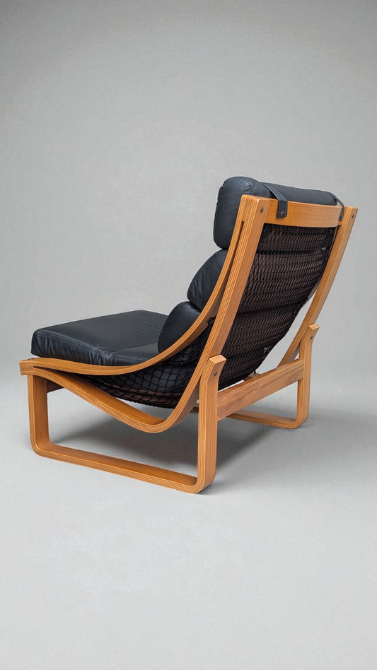 Tessa T4 Sling Chair - Black Leather Upholstery (Revive))