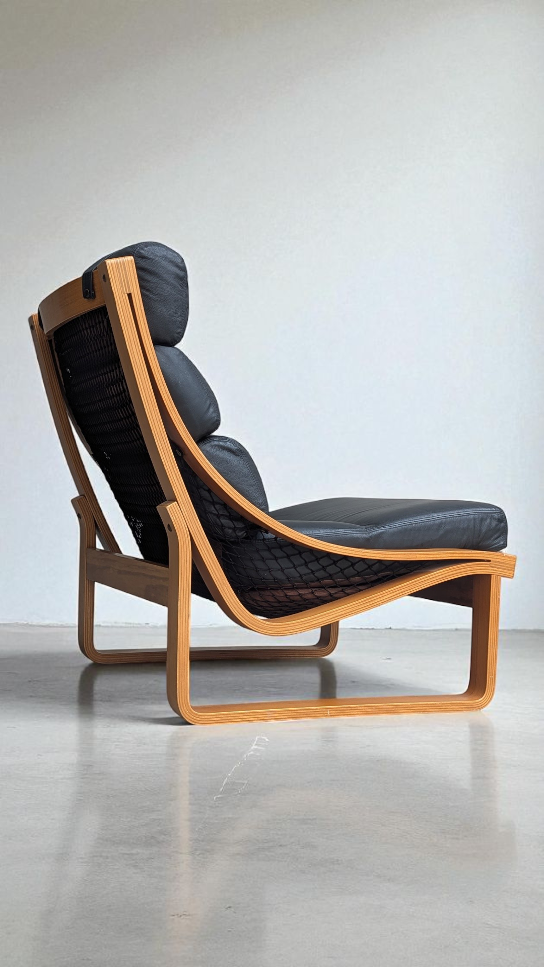 Tessa T4 Sling Chair - Black Leather Upholstery (Revive))