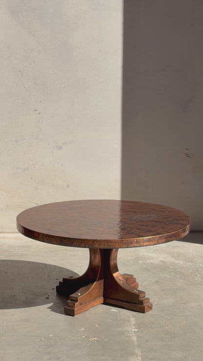 Vintage Louis Berczi Hammered Copper Round Coffee Table – Rare Australian Collectible (Revive)