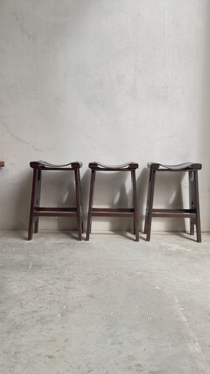 1970s Australian Mid-Century Modern Spanish Revival Davis Stools – Set of 3 (Revive)