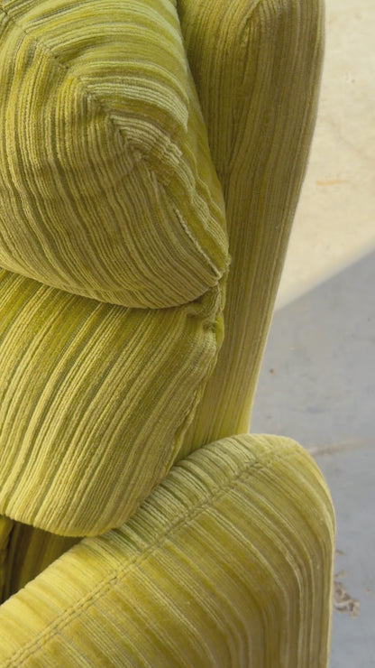 Tessa T7 Armchair Electric Chartreuse Ribbed Velvet (Revive)