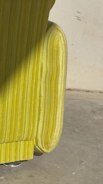 Tessa T7 Armchair Electric Chartreuse Ribbed Velvet (Revive)